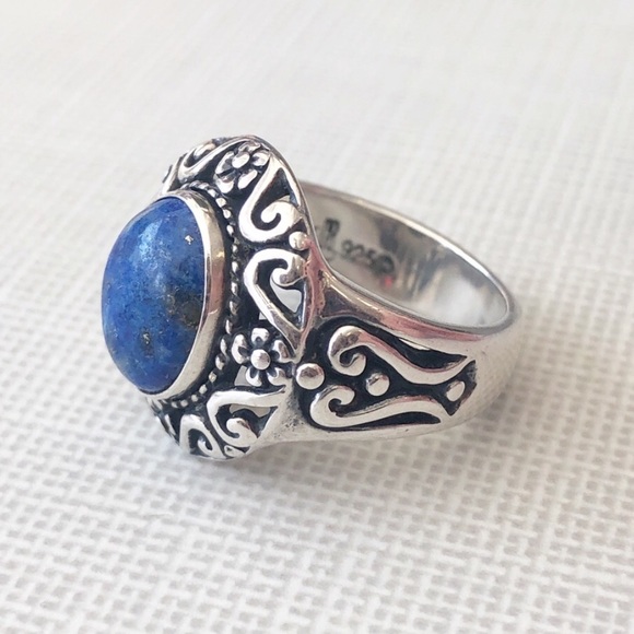 Relios Carolyn Pollack Lapis Silver Ring - Picture 2 of 6